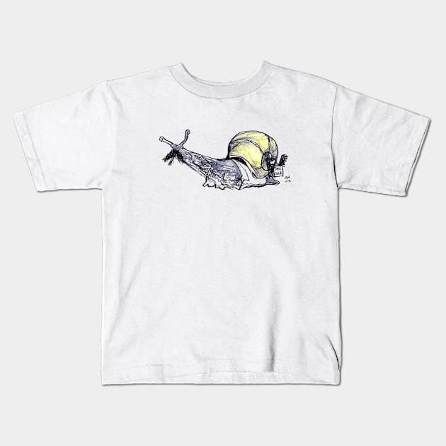 Snail Shoe Shine Kids T-Shirt by CoolCharacters